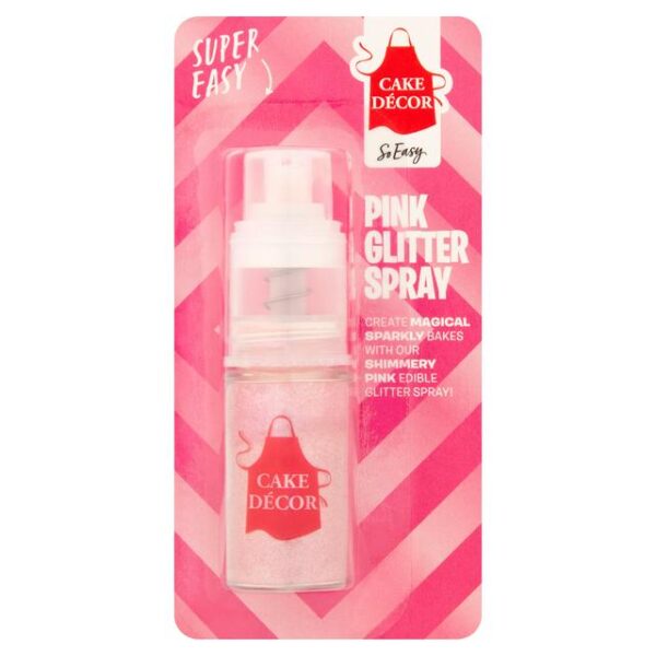 Cake Decor Pink Glitter Spray 6 x 4g