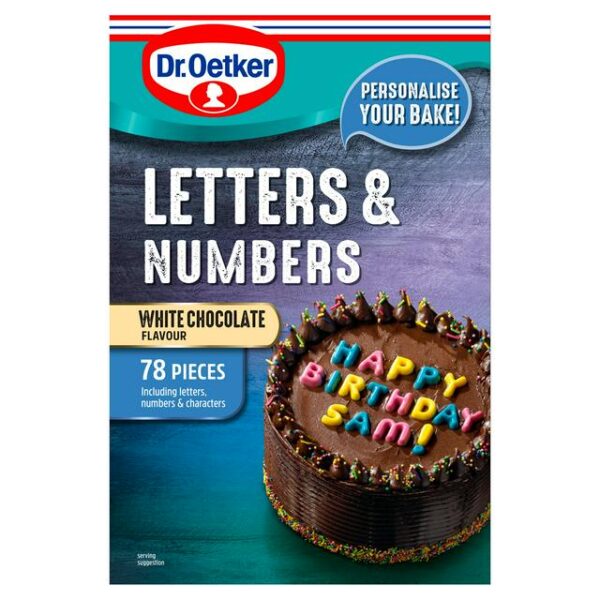 Dr. Oetker White Chocolate Flavour Letters & Numbers 40G