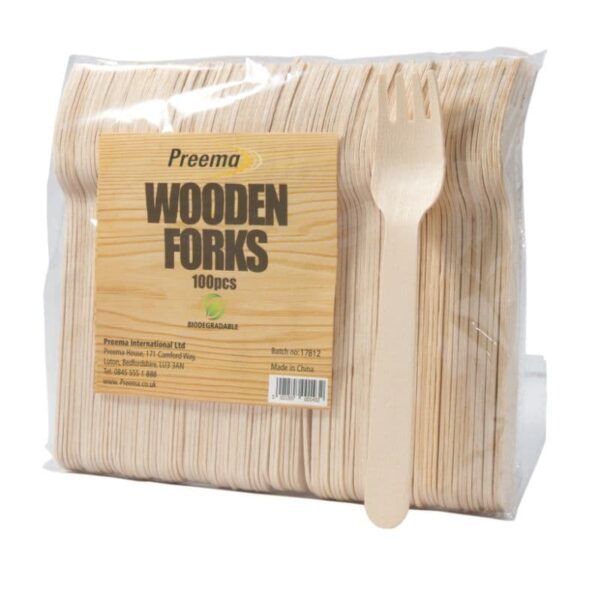 Preema Wooden Forks 10 × 100