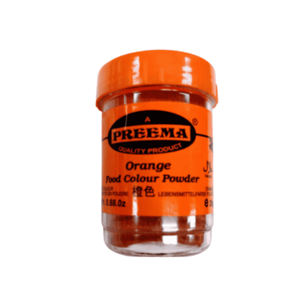 Preema Bright Orange Food Colour Powder  12 x 25g